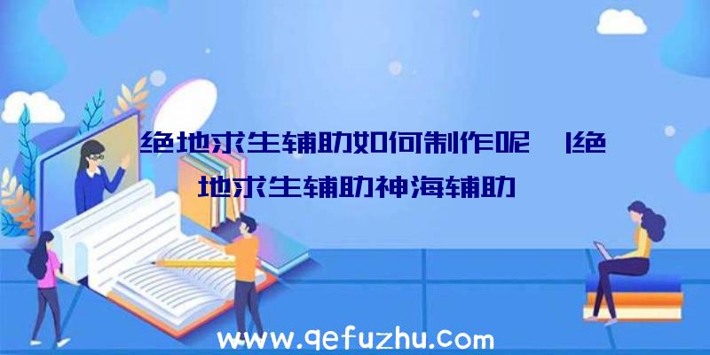 「绝地求生辅助如何制作呢」|绝地求生辅助神海辅助